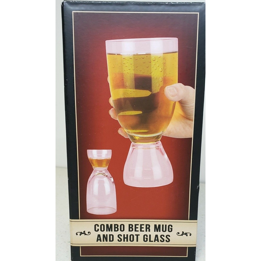 CHILL BEER MUGS & Shot glass Durable 16 fl.oz & 2 Shots  FREEZABLE Mug